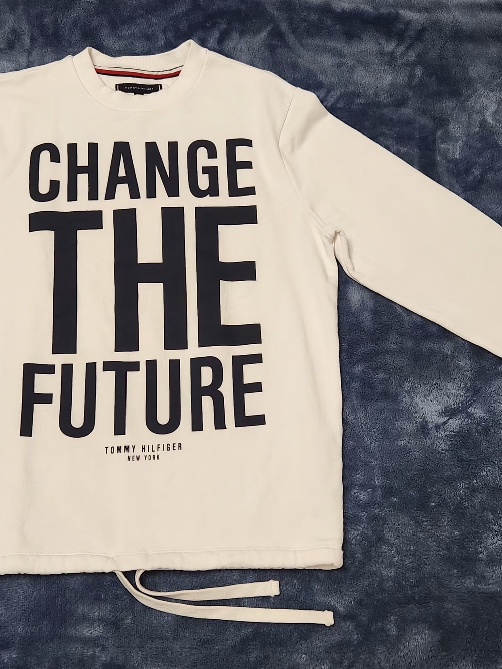 Tommy Hilfiger White Sweatshirt with Black Print - "Change The Future"